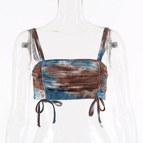 Buy cheap OEM Summer One Word Back - Back Top Jacket Tie Dye Camisole Small Vest from wholesalers