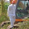 Buy cheap CAT I disposable white microporous film coverall with hood for basic industry power from wholesalers
