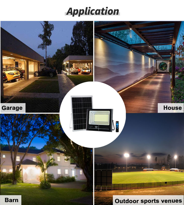50W Solar Outdoor Flood Lights ABS IK07 Toughened Glass Heat Dissipation Housing