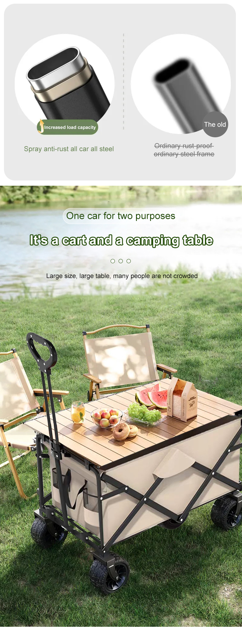 Customized Folding Garden Cart Compact And Lightweight For Outdoor Picnic