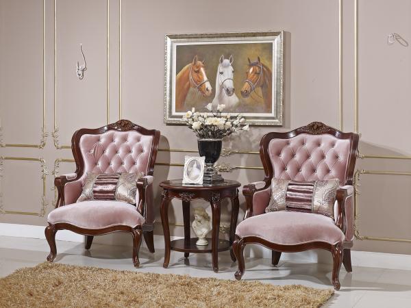 Buy cheap 800*900*1140 Living Room Sofa Chair Rose Pink Fabric Solid Wood Frame Leisure Armchair from wholesalers