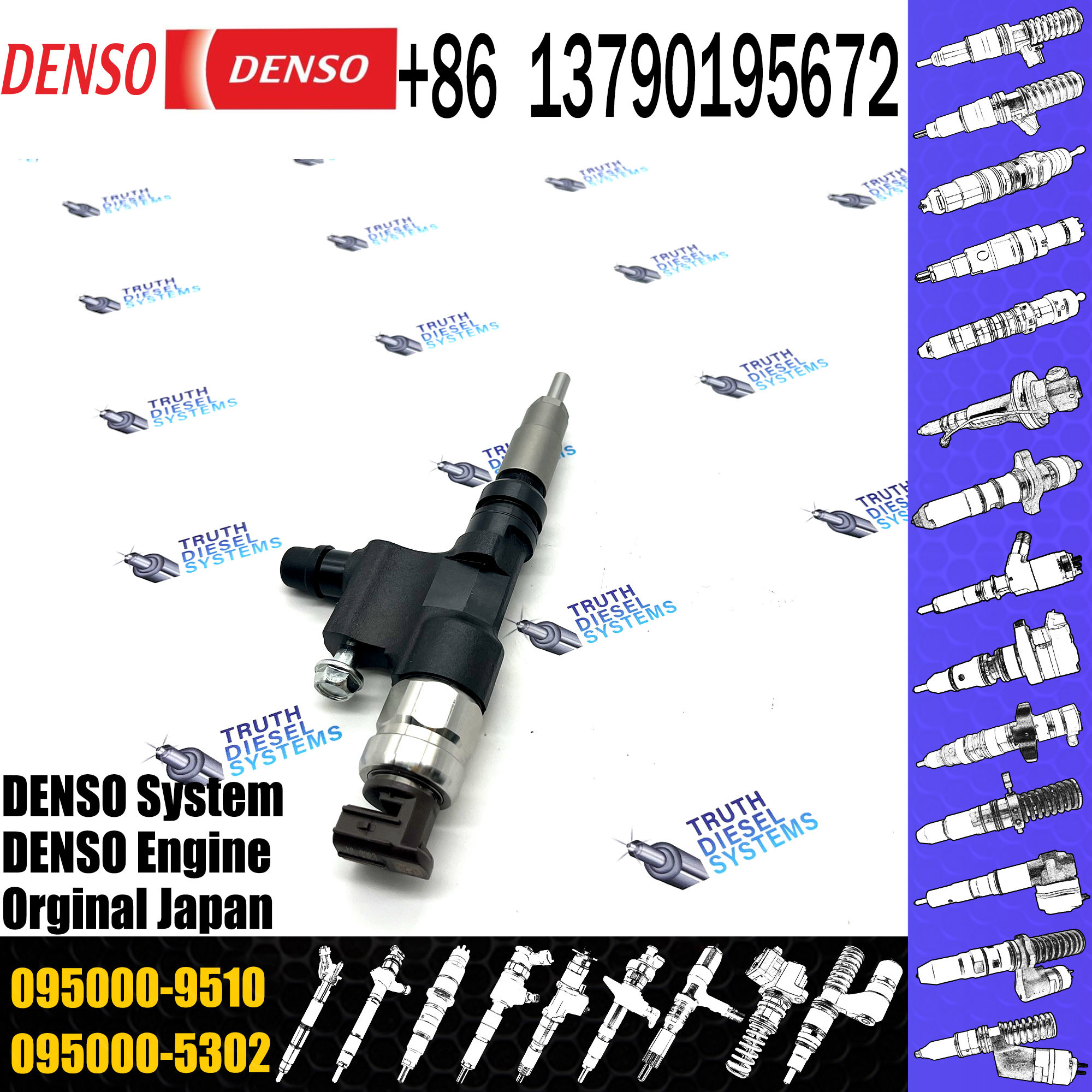 Common Rail Injector 095000-9510 23670-E0510 For Hino 300 N04C Toyota Dyna 095000-9510 Injector Diesel Fuel Injector 095