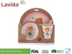 BPA Free School Bamboo Childrens Dinner Set , Round 5 Pieces Baby Bamboo Dinner