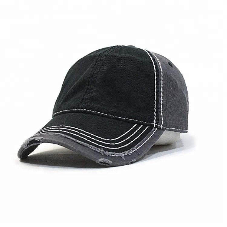 Vintage Distressed Style baseball cap custom short bill baseball caps