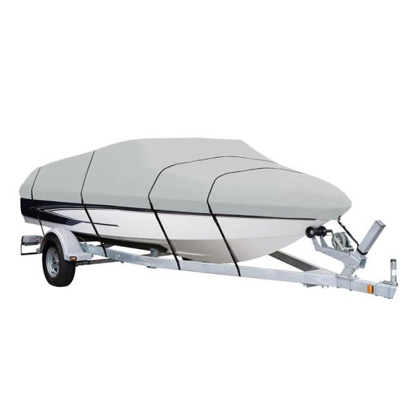 Buy cheap All Weather Protection Waterproof Boat Cover 22' - 24' L Sleek Light Grey Color from wholesalers