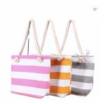 ODM stripe promotional Cotton Fabric Bag For Supermarket Shopping