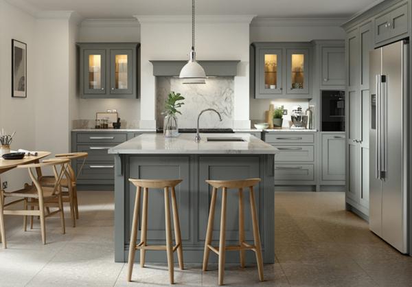 Buy cheap Luxury Solid Wood Kitchen Carcasses Grey Color Solid Wood Doors Panels from wholesalers