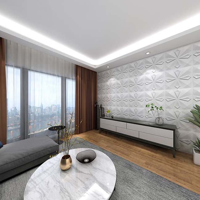 Home Decorative Modern 3D Wall Panels PVC For Home Interior
