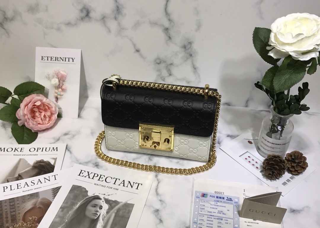 Retro Art Padlock Chain Handbag Monogram Leather Many Stars Love 13cm Width
