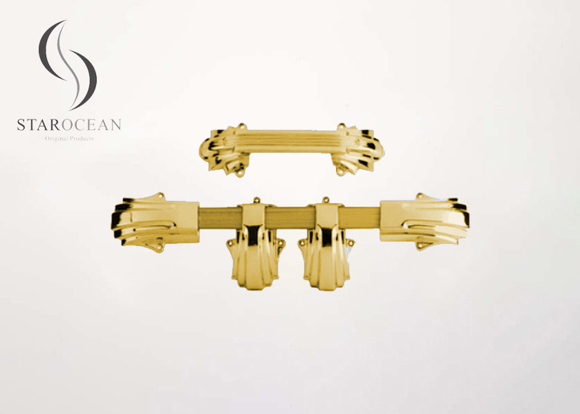 High Reinforced Plastic Coffin Handles With Gold Metallization Coating P9006