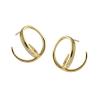 Buy cheap Lanciashow 925 Solid Silver Gold Plated Jewelry Hoop Earrings Simple Concavo Convex Shape from wholesalers