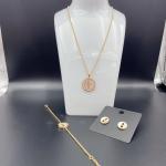 High Polish Newest Gold Color Stainless Steel Earring ,Necklace , Bracelet Sets