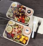 22.4x16x4.5cm Biodegradable Bamboo Pulp Packaging 850ml Microwaveable