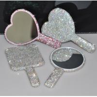 Buy cheap Rhinestone Heart Travel Portable Vanity Mirror Makeup Light Up For Makeup product