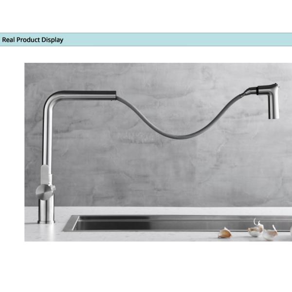 Buy cheap Retractable Hose Stainless Steel Kitchen Faucets CUPC Ceramic Cartridge Tap 3.92L/Min from wholesalers