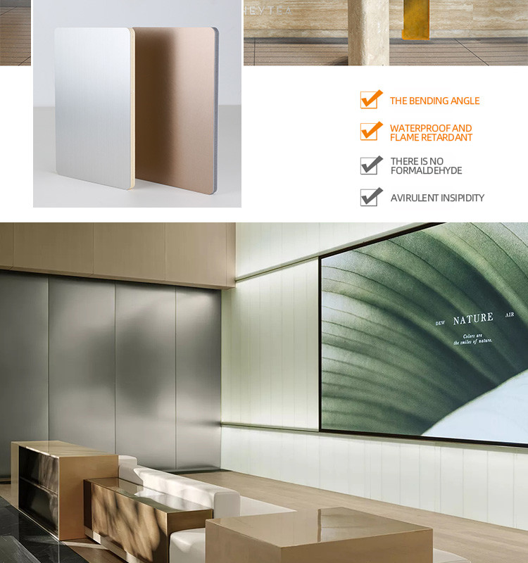 Interior Decoration Waterproof Metal Bamboo Charcoal Fibre Board Customizable