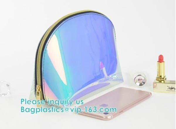 Buy cheap Custom Laser holographic hologram sewing pvc bag pvc cosmetic makeup bag,Women's Metallic Silver Iridescent Holographic from wholesalers