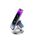 360 Rotating Metal 3 In 1 Wireless Charging Station Folding 15W 2.5W for Watch