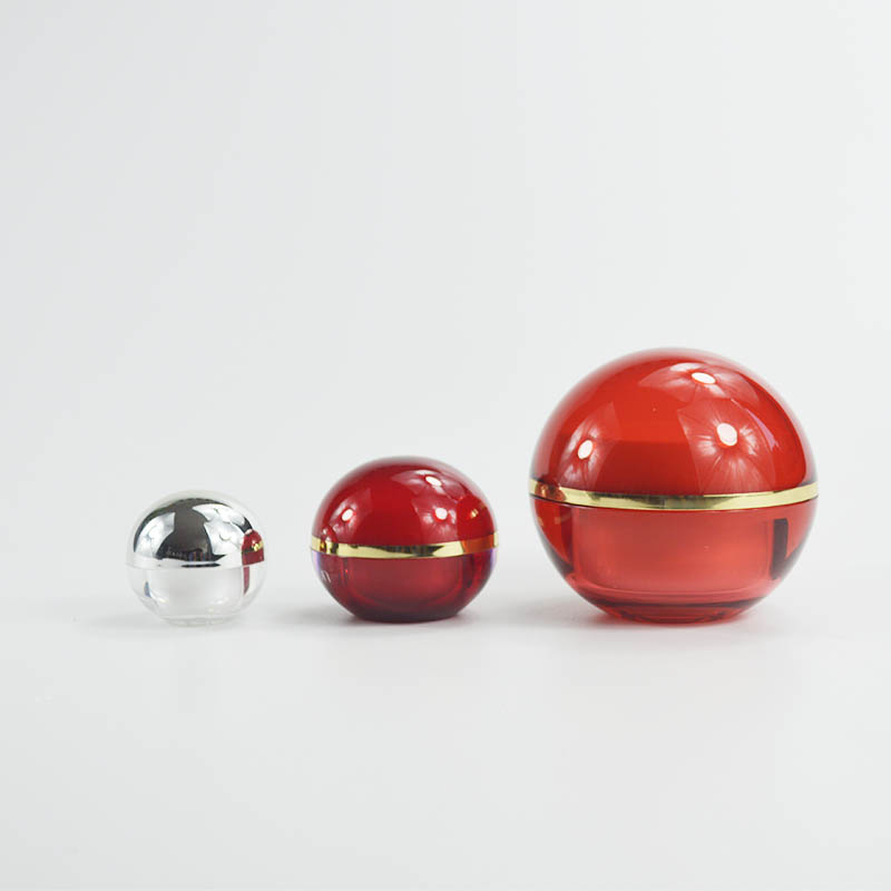 Printing Silk-screen 50g Round Ball Shape Acrylic Cream Jar for Cosmetics Plastic Jar