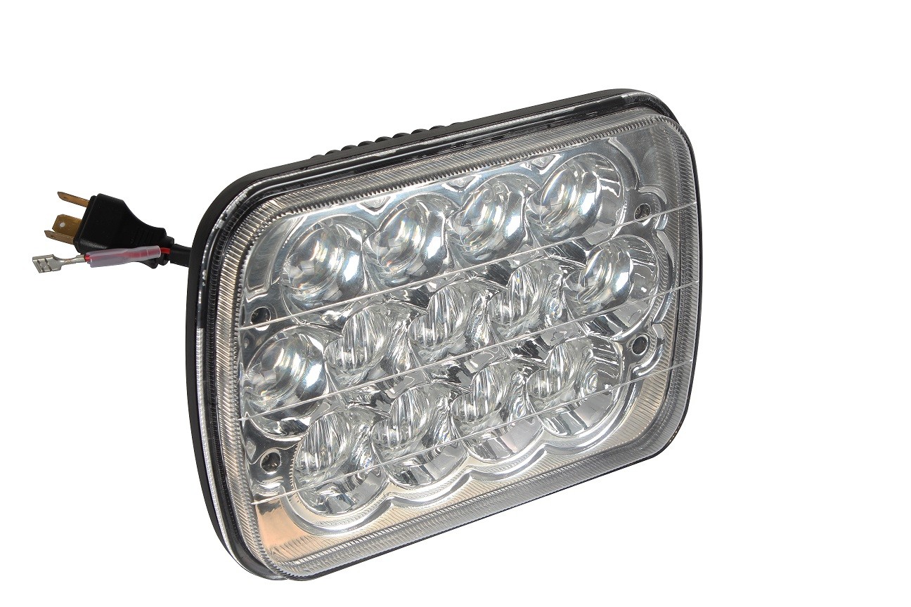 Latest Released High/Low Beam 65W IP68 Square 5D LED Headlight/Chrome for Off-road/LED Work Light