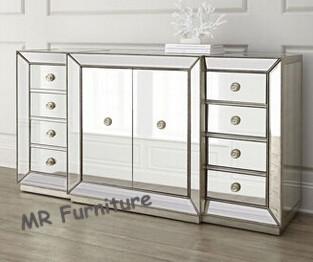 Buy cheap 59 Inches Mirrored Buffet Cabinet , Fashionable Mirrored Buffet And Sideboards from wholesalers
