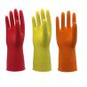 Buy cheap Natural Latex Dip Flocklined Household Cleaning Gloves Red Yellow Orange from wholesalers