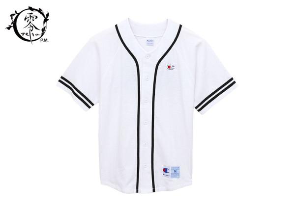 Embroider Champion Logo Jersey Sportswear T Shirt Baseball Team White Color
