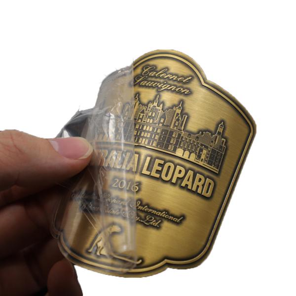 Buy cheap Custom Aluminum Wine Label Bottle Metal Sticker Adhesive Foil Embossed from wholesalers