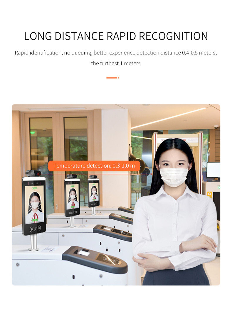 120cm Vertical Indoor Attendance Infrared Face Detection Thermometer Tablet