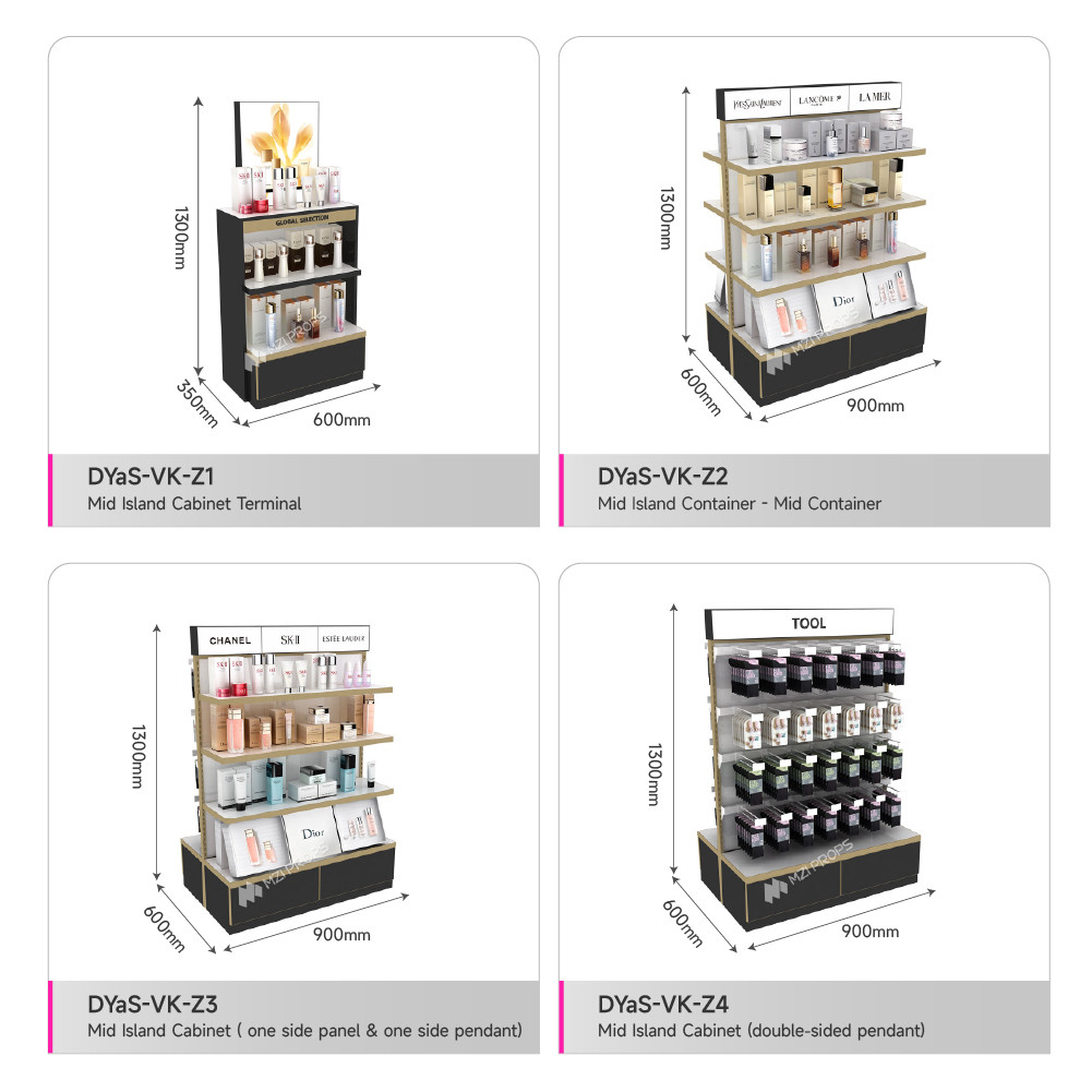 Multifunctional Perfume and Cosmetic Exhibition Display Cabinet with Light Box - for Duty-Free Shops