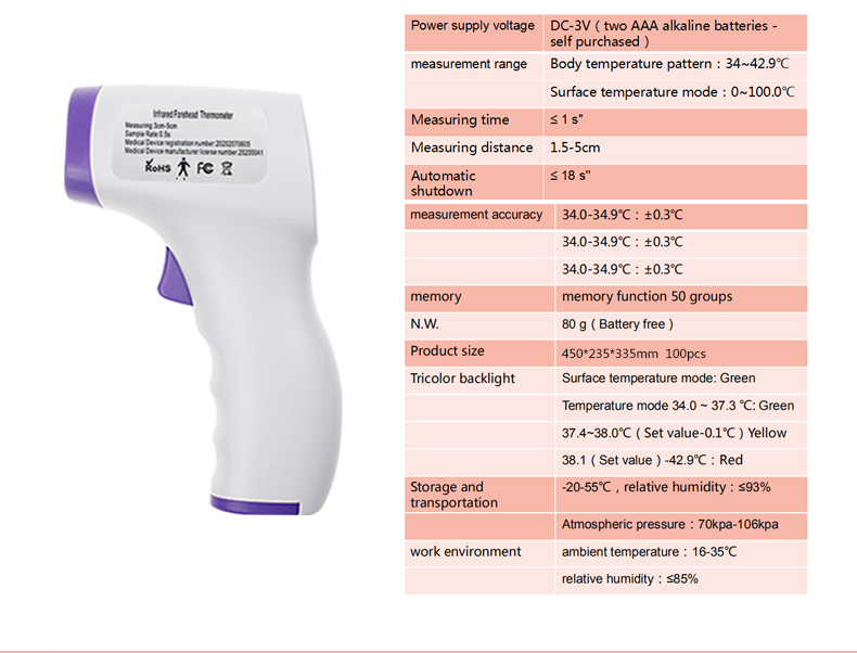 Body temperature instrument handheld thermo meter hand held human body thermo meter