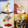 Buy cheap Birthday Paper Fans Banner Confetti Balloon Fireworks Golden Cupcake Topper For Gold Theme Party Decor Girl Boy Kid from wholesalers