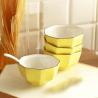 Buy cheap Irregular Ceramic Dinnerware Sets Craftsman Ceramic Serving Bowl Set Yellow White from wholesalers