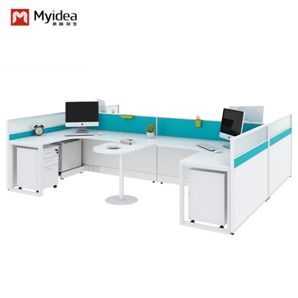 Modern 4 Person Office Furniture Staff Executive Workstation Table With Metle
