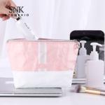 Wholesale Waterproof Foldable Brand Tyvek Pink Makeup Bag Customizable