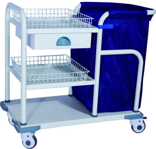 Buy cheap Medical Trolleys , Epoxy Coated Steel Laundry Trolley For Nurse from wholesalers