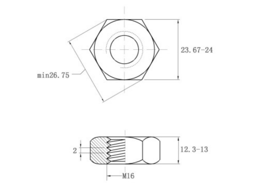 Plain Finish DIN934 Nuts M6-M24 for HastelloyC-276 within Standard M6-M24
