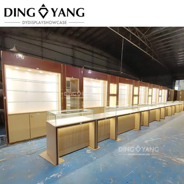 Buy cheap Frameless Wooden Jewellery Glass Display Cabinet Factory, Professional Custom Made Jewelry Showcases Manufacturer from wholesalers