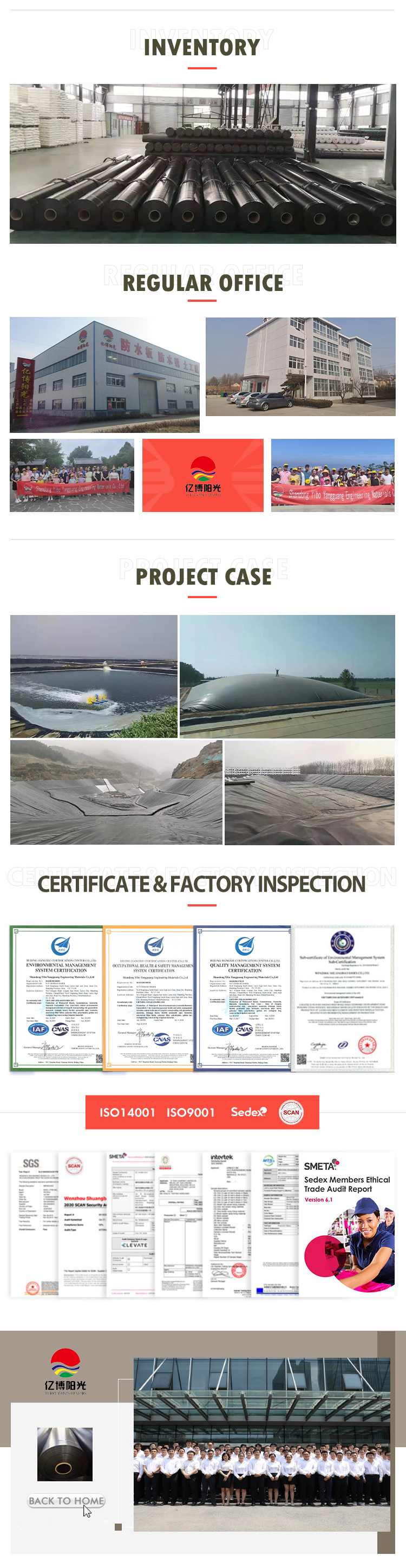 Aquaculture Anti-Seepage Pond Liner HDPE Geomembrane 1mm-2mm with 5-Year Service Life