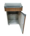 Aluminum Plate Structure Hospital Bedside Cabinet Table Wooden Color With