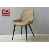 Buy cheap Waterproof Full Grain Beige Leather Dining Chairs Strong Bearing from wholesalers