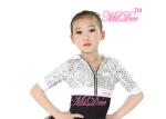MiDee Sequins Hoodies Hip Hop Performance Dance Top Short Jacket For Girls
