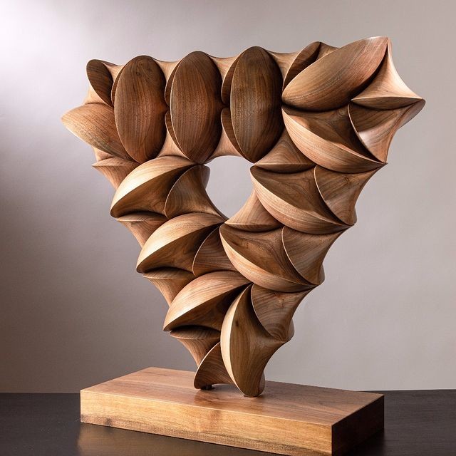 Fadeless Contemporary Wood Carving Sculpture , Abstract Wood Sculpture