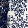 Buy cheap Blue Nylon Handmade Beaded Lace Fabric For fashion Show Dresses from wholesalers