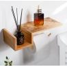 Buy cheap Wood Toilet Paper Holder Wooden Toilet Paper Holder with Macrame Style Phone Holder Easy Storage Wall Shelf from wholesalers