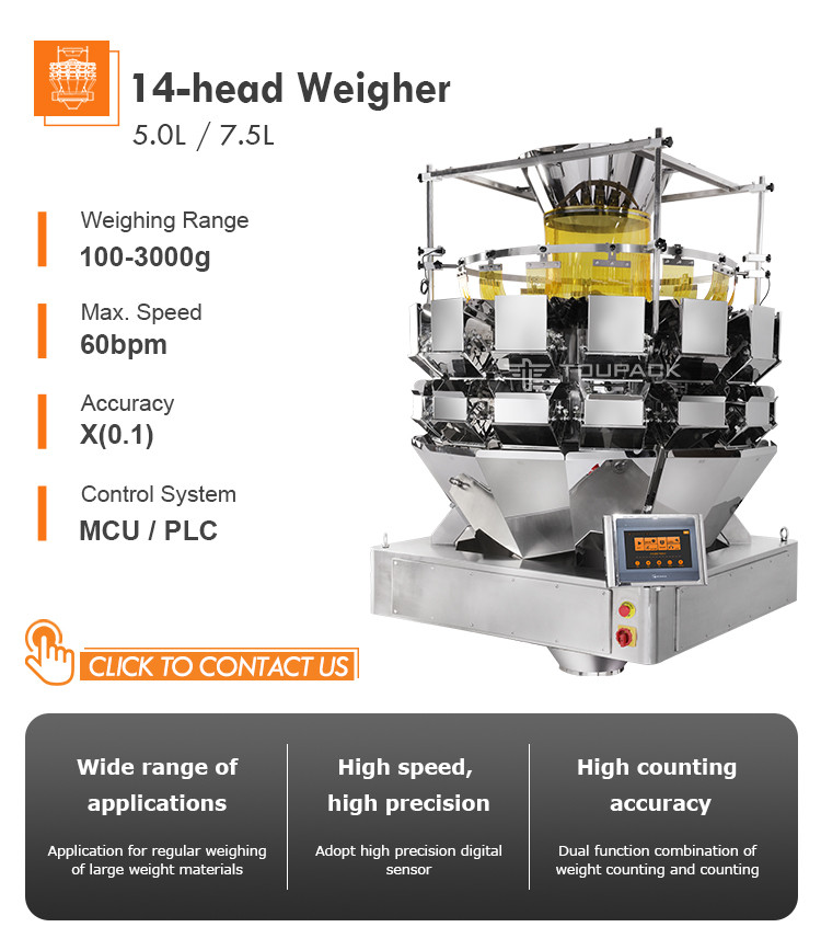 Tobacco Long Been Vegetable Fresh Fruit Multihead Weigher And Vertical Packing Machine
