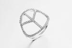 Heart Shaped 925 Silver CZ Rings 2.38g CZ Eternity Wedding Band