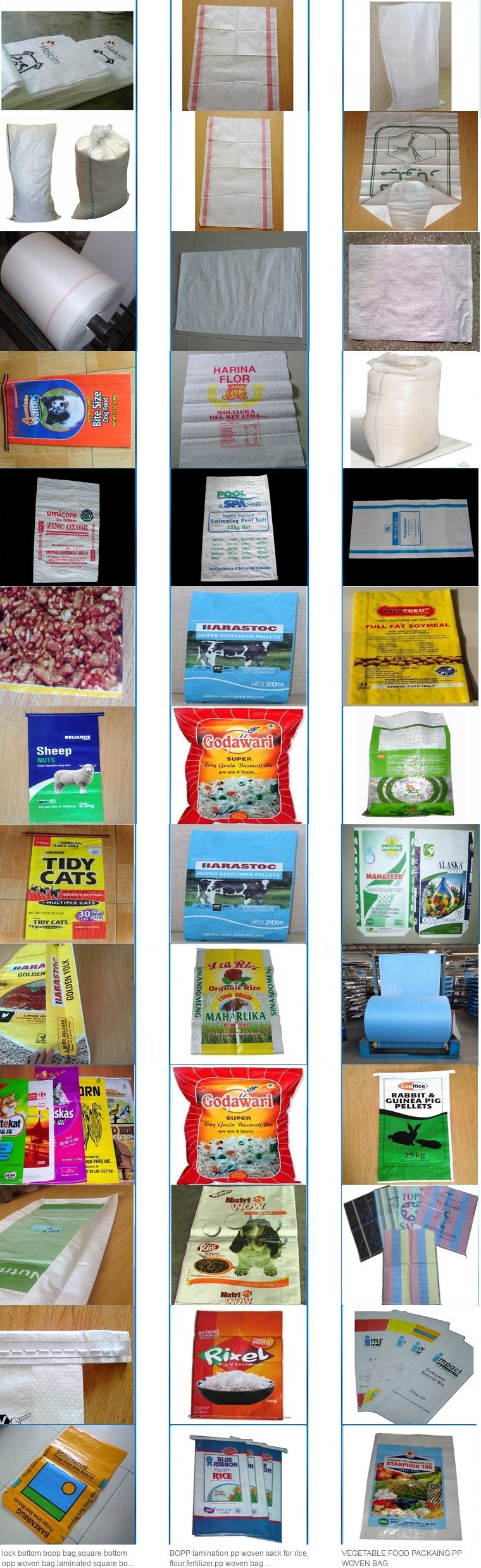 Wholesale 20kg 25kg Polypropylene Woven Sand Bags, plastic containers for cement, flour packaging PP Woven Bag 50kg