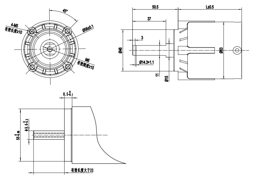 PG63A-ZA-HT All In One Zinc Alloy Planetary Reducer Gearbox Helix Teeth 63mm Dia