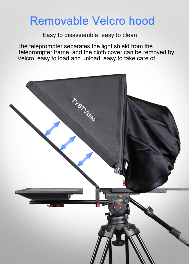 22 Inch Speech Broadcasting Studio Teleprompter with Caster Tripod by TYSTVideo
